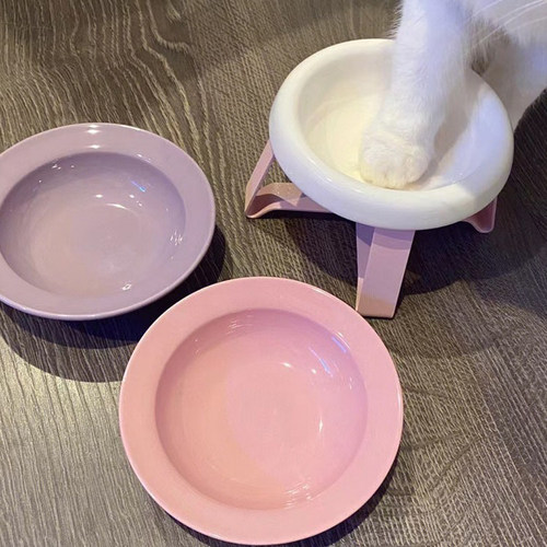 韩国BD飞碟碗猫碗陶瓷可爱ins猫咪罐头粮水碗食盆易清洗宠物碗