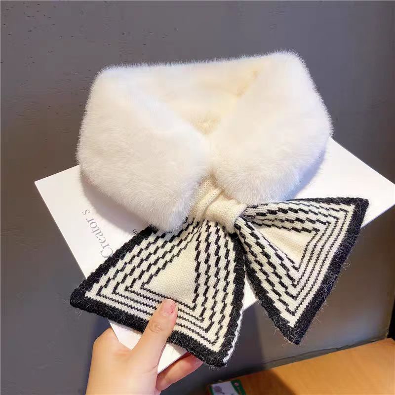 2025新款保暖毛领围巾女高级感冬季户外骑行防寒百搭护脖围巾围脖