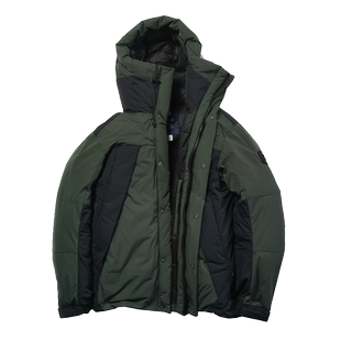 AzureMountain/蔚蓝山脉撞色派克大衣男连帽白鸭绒保暖羽绒服冬