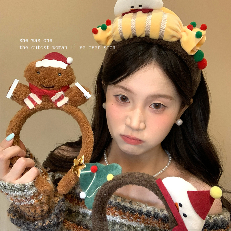 圣诞糖果发箍可爱毛绒
