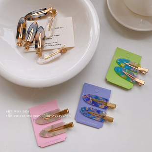 高级感醋酸无痕发夹女侧边发卡鸭嘴卡子刘海边夹前额小夹子头饰