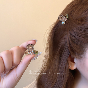 精致可爱彩色水晶迷你小公主头夹小号抓夹韩国侧边夹刘海发夹扎夹