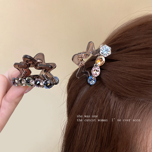 精致半扎小号半扎发抓夹百搭款五角星时尚个性韩系闪钻发饰发夹女