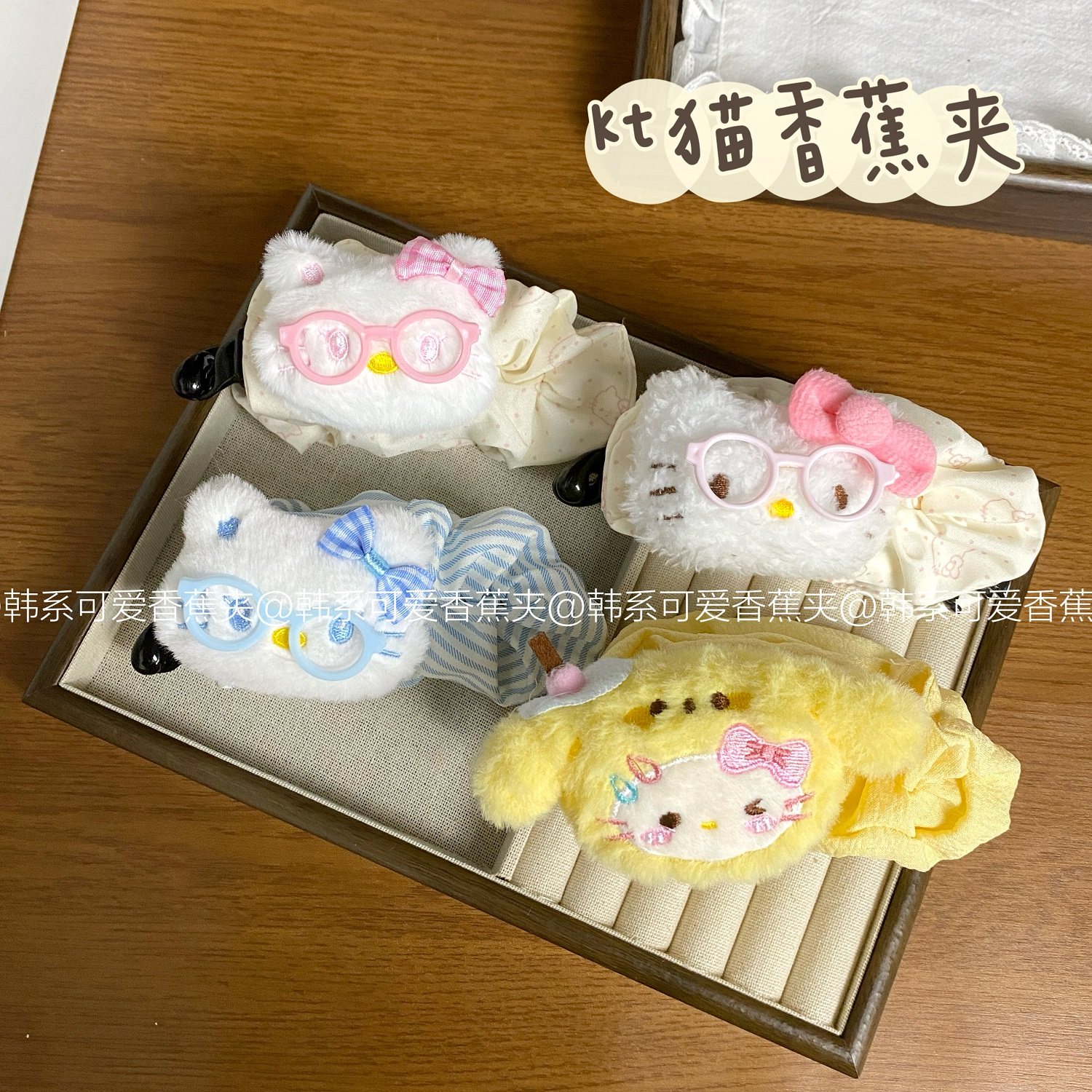 新款发卡头饰眼镜kt香蕉夹饱满后脑勺学生拍照发夹高马尾盘发通用