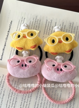 甜美厨师帽小黄鸡小猪发圈