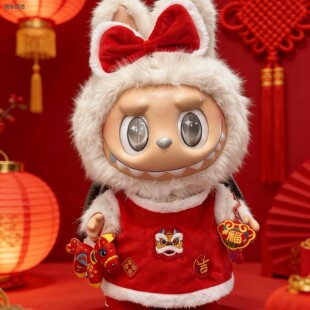 仅衣服 新年马年58厘米zimomo大天使娃衣红色新年套装