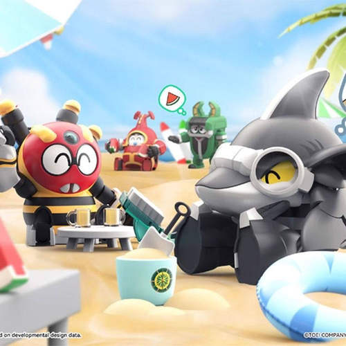 铁甲小宝盲盒潮玩橘猫工业拼装模型QOSMOS铁甲小宝卡布达经典鲨鱼