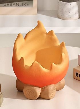 卡西法火焰火苗摆件客厅玄关桌面装饰品轻奢高档创意收纳盒送礼