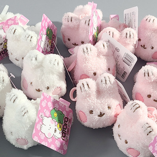 韩国代购Ratora迷你白色小兔子毛绒玩偶挂件钥匙扣包挂件周边礼物