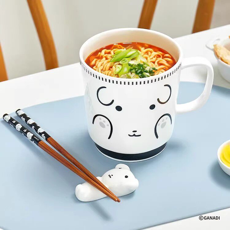 韩国正版ganadi小白狗泡面碗可爱卡通大容量带手把拉面碗生日礼物