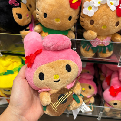 【现货】三丽鸥夏威夷黑皮美乐蒂kitty帕恰狗菠萝草裙挂件钥匙扣