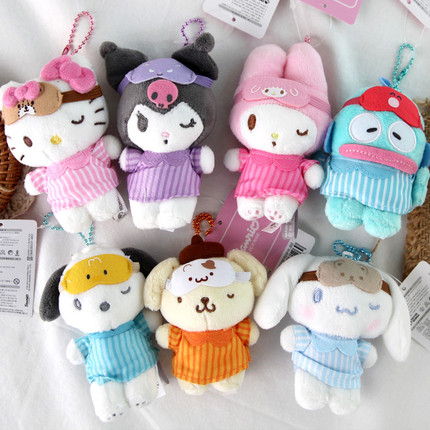 韩版三丽鸥睡衣眼罩hellokitty美乐蒂玉桂狗毛绒挂件