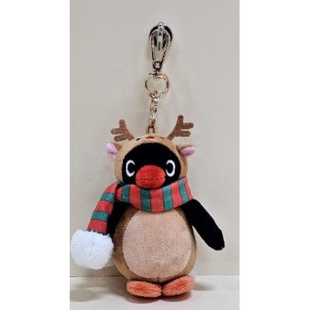 韩国代购pingu新款圣诞驯鹿企鹅毛绒挂件钥匙扣包挂公仔闺蜜礼物