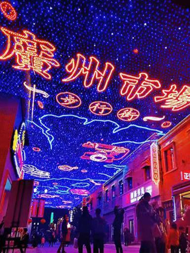 商业街亮化天幕商场幕墙灯饰画广场灯光节造型定制大型户外灯光秀