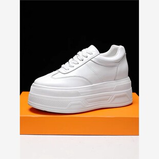 12cm小白鞋女春夏真皮小个子内增高10公分厚底8厘米休闲鞋33小码