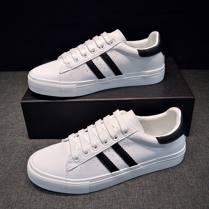 真皮头层牛皮小白鞋女鞋2025新款爆款百搭平底软面学生休闲板鞋子