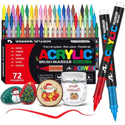 72 Colors Acrylic Paint Pens Markers Set Premium Acrylic Pai