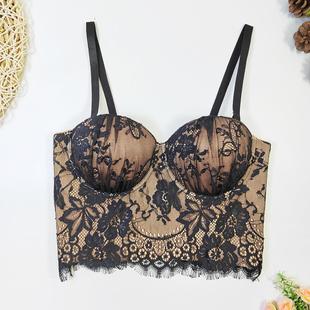 bra fishbone pleated wear gathered outer underwear women