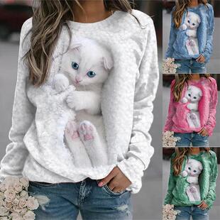 sweatshirtscute round winter womens pullover casual ladies