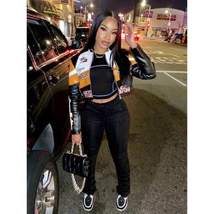 stitching Fashionable color womens motorcycle contrast
