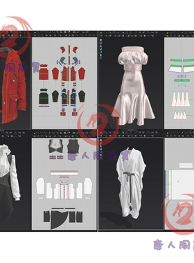CLO3D MD服装源文工程件素材男女装模型70多套Marvelous Designer