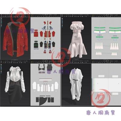 CLO3D MD服装源文工程件素材男女装模型70多套Marvelous Designer