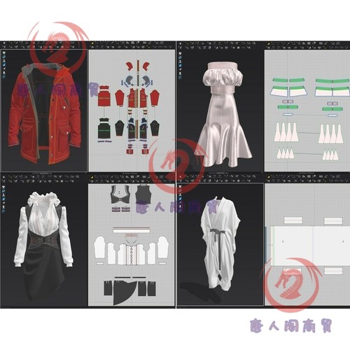 CLO3D MD服装源文工程件素材男女装模型70多套Marvelous Designer