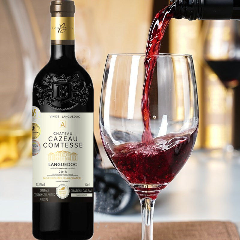 伯爵城堡干红葡萄酒2018法国原装进口波尔多aop酒赤霞珠美乐单支