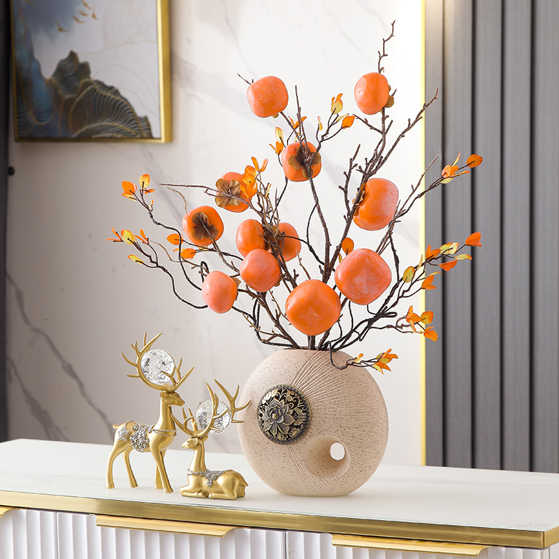 柿柿如意花瓶玄关工艺品乔迁礼物