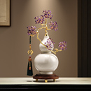 新中式 饰 紫气东来葫芦摆件发财树客厅酒柜乔迁新居轻奢高档招财装