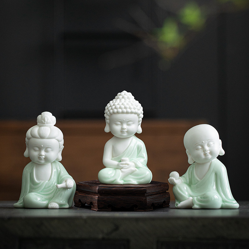 炼器陶瓷如来佛禅意家居桌面小摆件创意茶室茶桌办公室工艺品装饰
