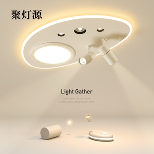 轻奢高级感卧室灯2025新款 吸顶灯led护眼客厅书房鹅卵石房间灯具