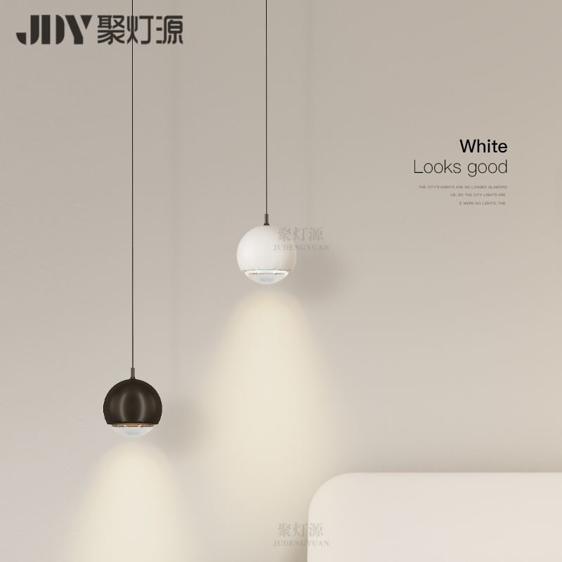 简约升降卧室床头吊灯led圆形灯