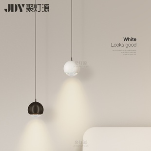 简约风升降卧室床头吊灯led圆形灯智能感应茶台灯过道客餐厅灯具