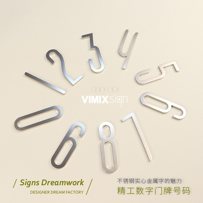 不锈钢数字门号标识牌vimixsign