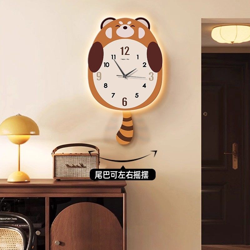创意卡通钟表挂画新款可摇摆静音时钟墙上装饰挂钟高档儿童房挂表,家居饰品,现代装饰画,淘宝优惠券,粉丝福利购,淘宝优惠卷