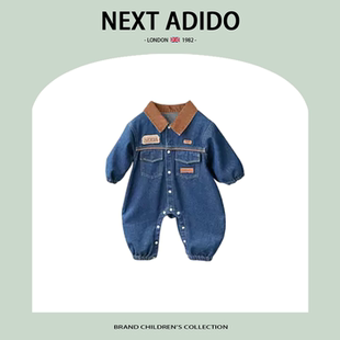新生儿爬爬服 英国NEXT ADIDO宝宝秋季 牛仔连体衣2025新款 婴儿秋款