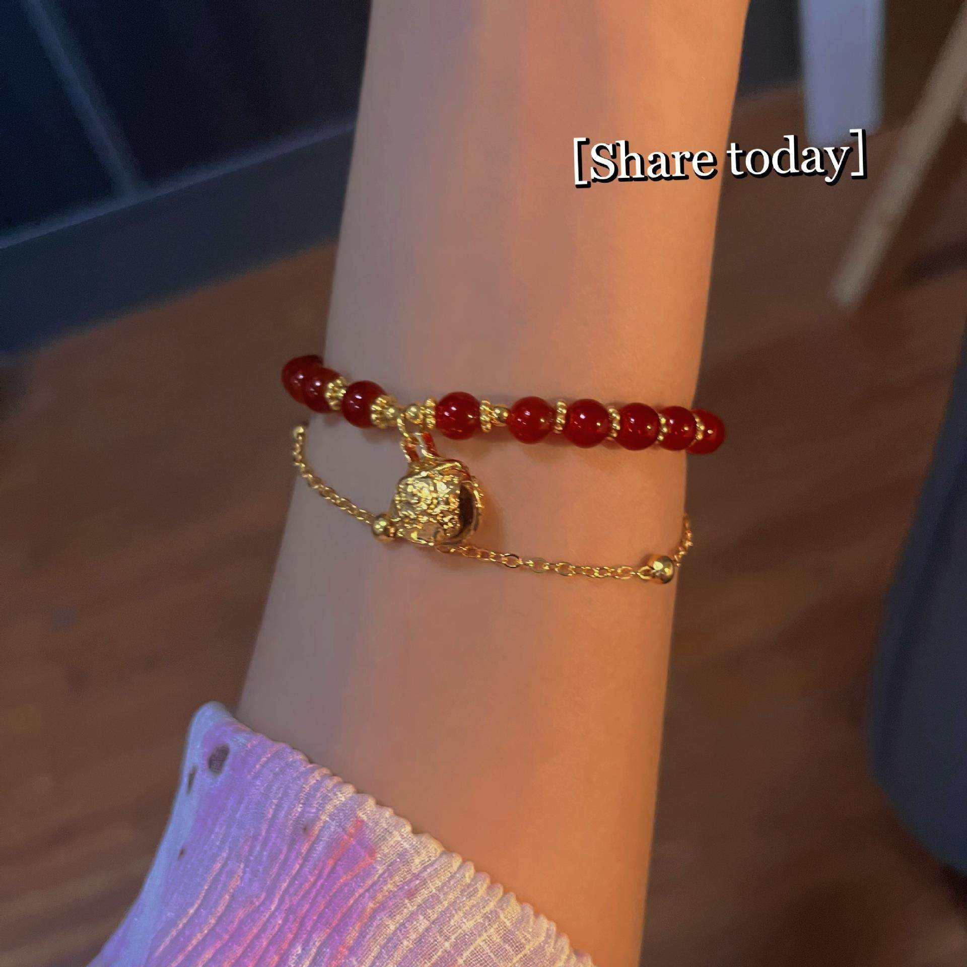 古风铃铛手链闺蜜女款学生版超仙气新款ins高颜值显白二人