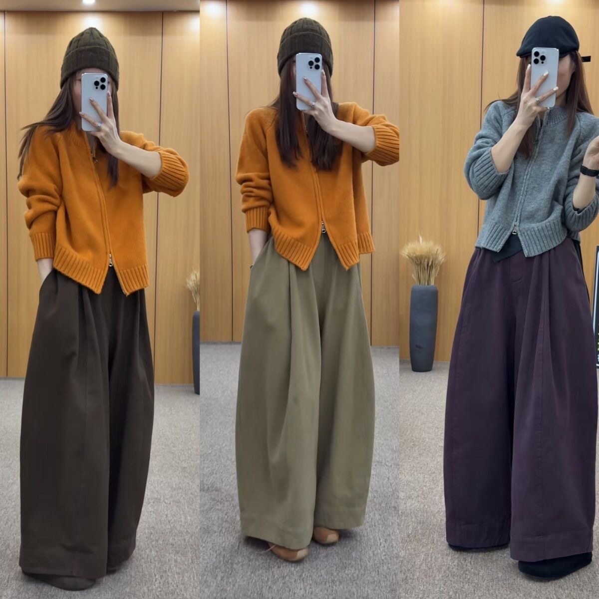 韩系慵懒风加绒保暖阔腿裤2025秋冬新超火宽松三本遮肉直筒微喇裤,女装/女士精品,休闲裤,淘宝优惠券,粉丝福利购,淘宝优惠卷