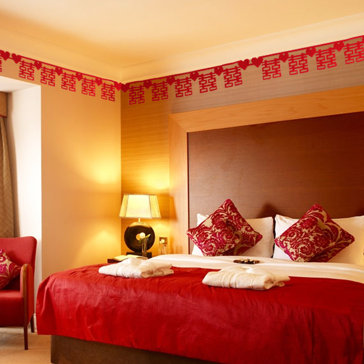 结婚婚庆喜庆用品 新房爱心喜字拉花挂帘婚房装饰布置喜庆门帘