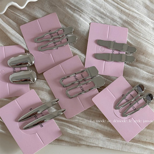 银色Y2K甜酷辣妹风发卡发夹刘海夹多巴胺穿搭碎发夹百搭发饰新款