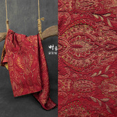 欧式 红金混纺布料宫廷风亮丝立体肌理浮雕提花布料外套设计师面料