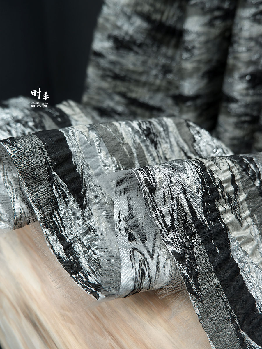 混纺创意服装diy提花肌理双面布