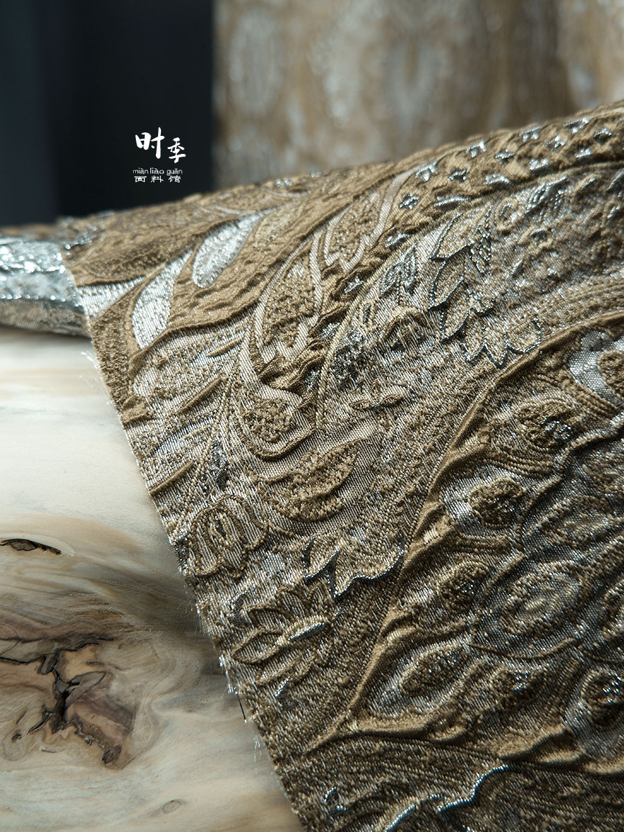 混纺欧式宫廷风浮雕提花外套布料