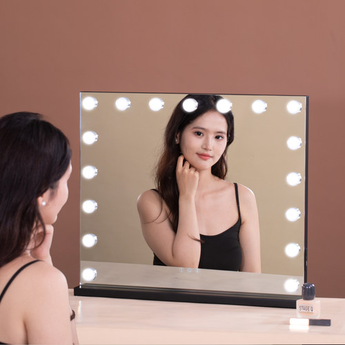 专业化妆镜带灯充电大号台式led