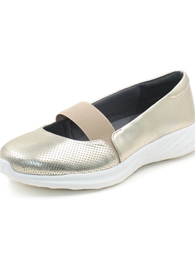 Mileno/米莲诺新春款简约舒适牛皮坡跟女单鞋休闲妈妈鞋F191150