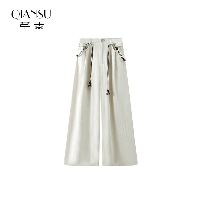 芊素韩系复古减龄阔腿牛仔裤春季新款高腰显瘦宽松休闲裤6153009,女装/女士精品,休闲裤,淘宝优惠券,粉丝福利购,淘宝优惠卷