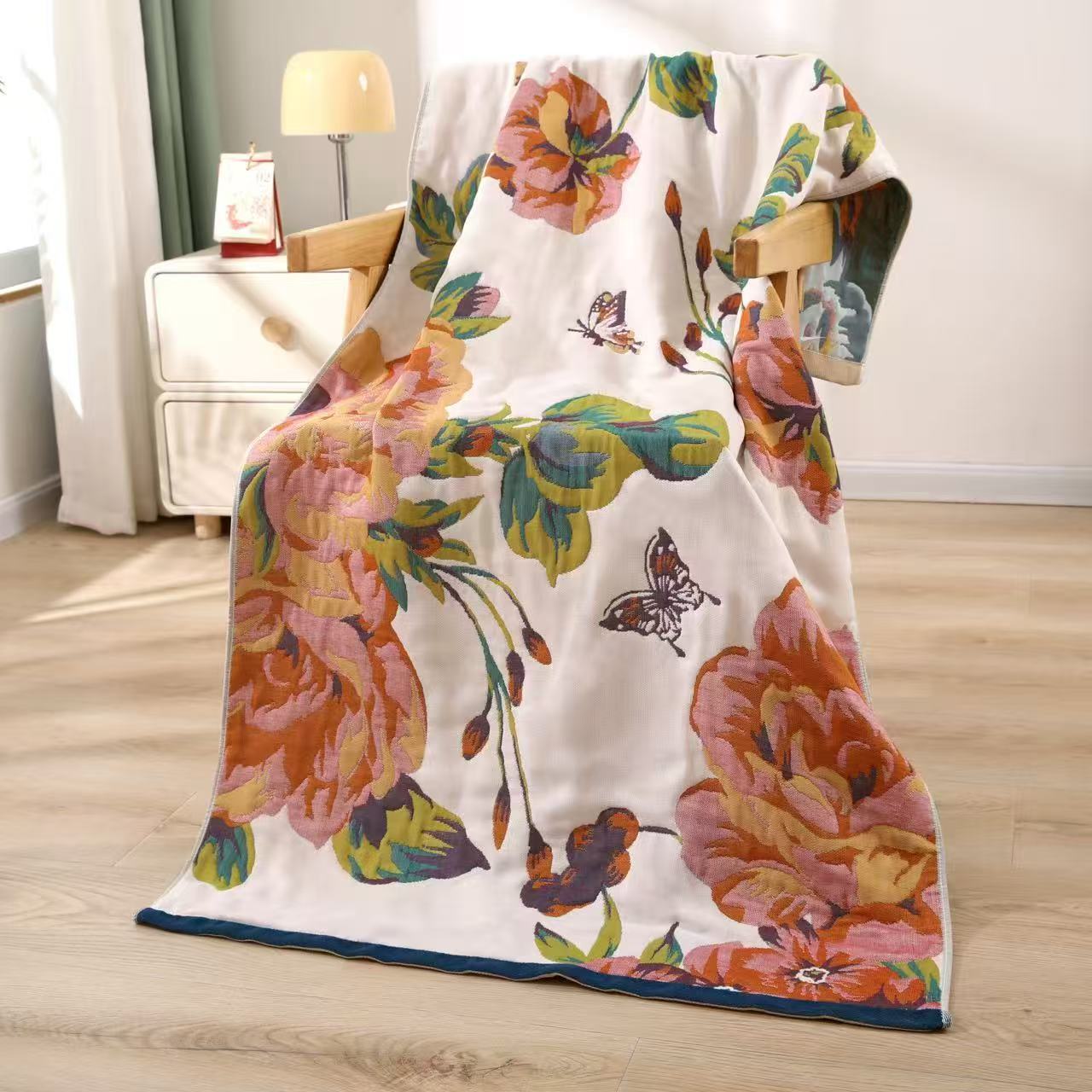 加大四层成人纯棉纱布大浴巾春夏款柔软不易掉毛吸水速干超大裹巾