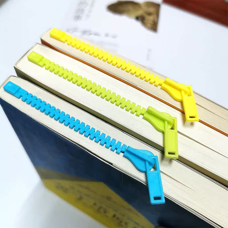 Creative Zipper Bookmark Book Marker Reading Notes Notepad M