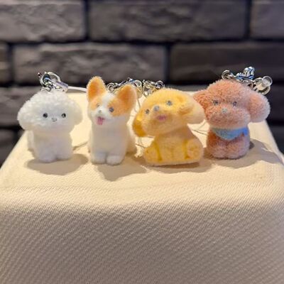 植绒小挂件ins可爱立体卡